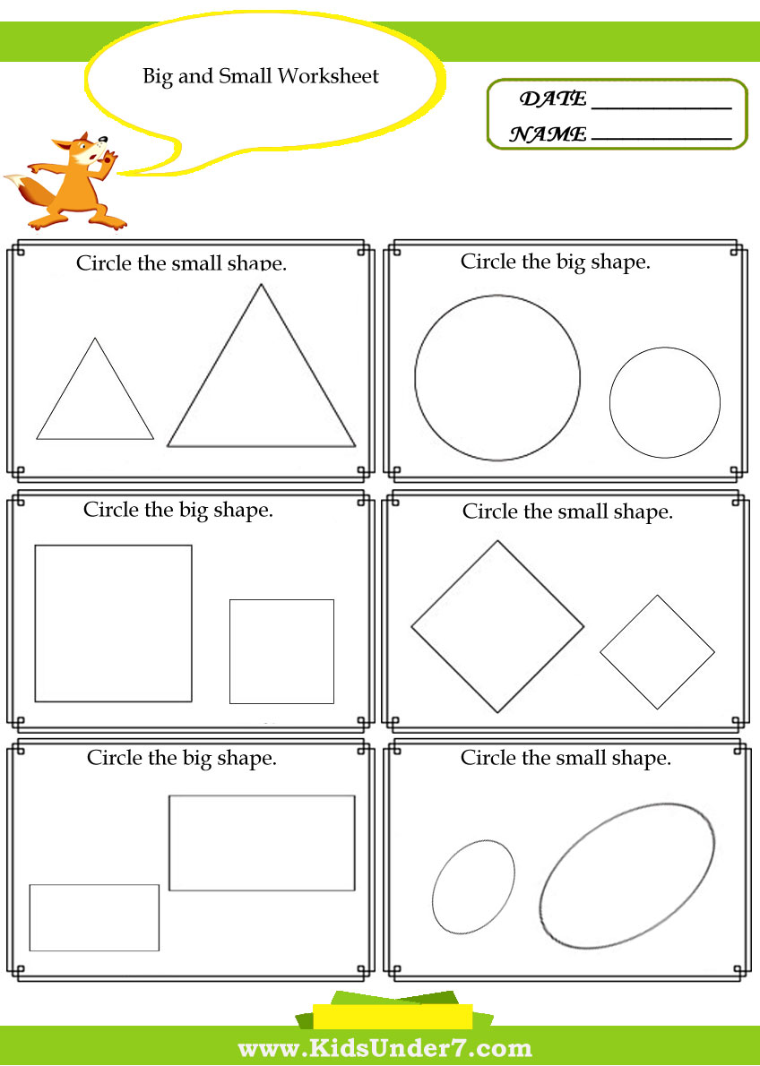 Worksheets For Big And Small