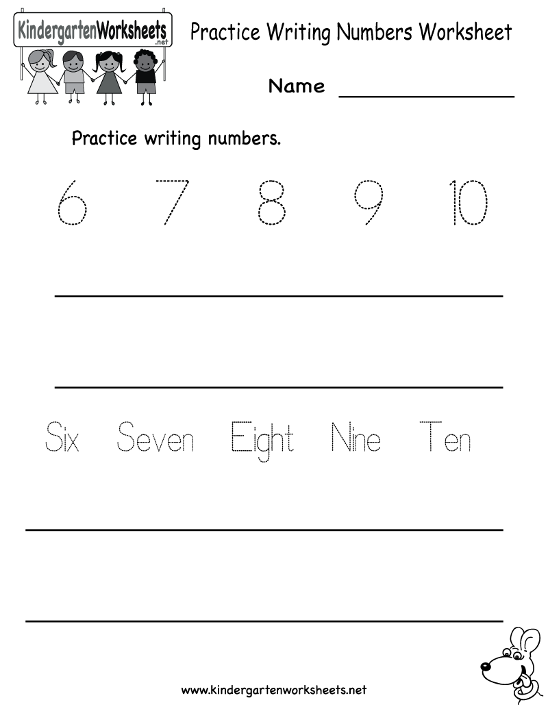 Writing Numbers Worksheets For Kindergarten Worksheets For All