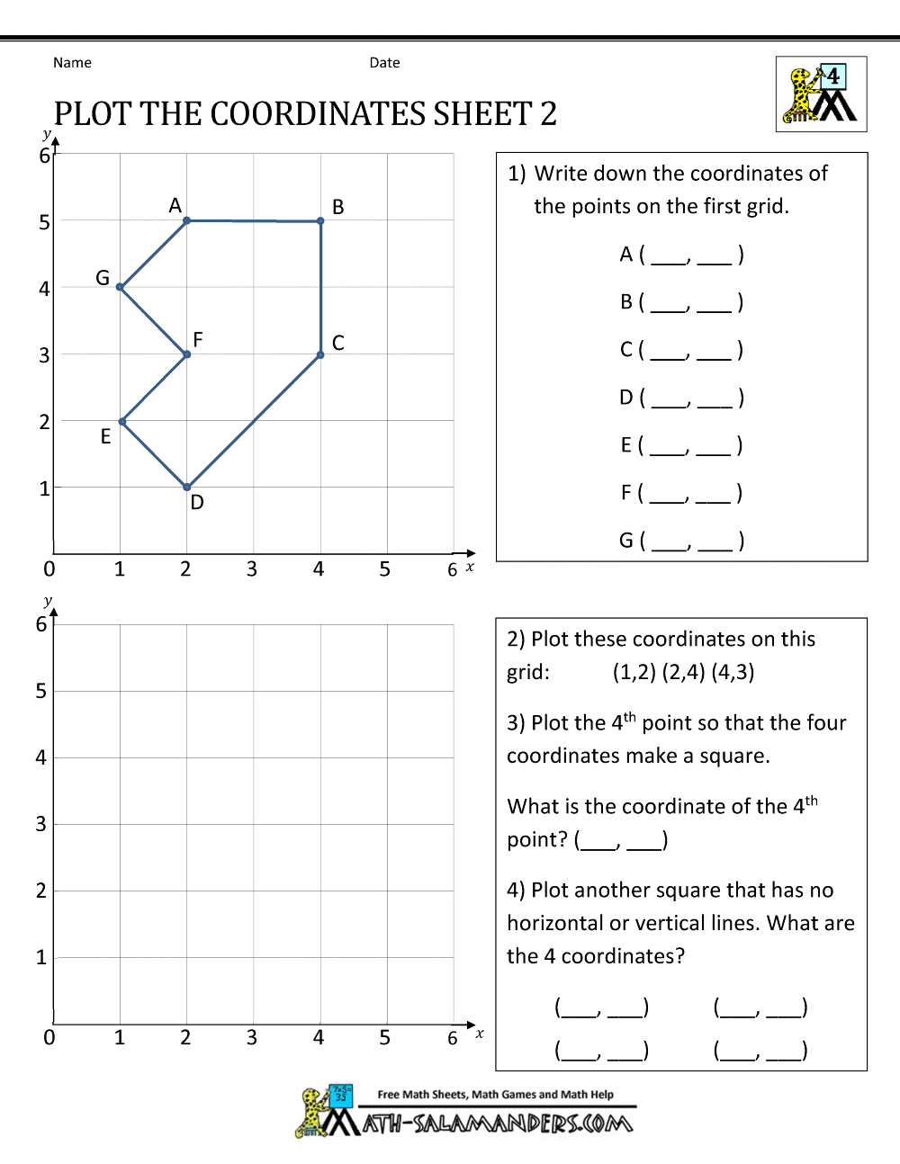 11+ Graphing Coordinates Worksheet
