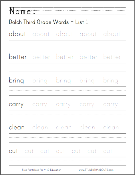 3rd Grade Handwriting Worksheets Free 9309257