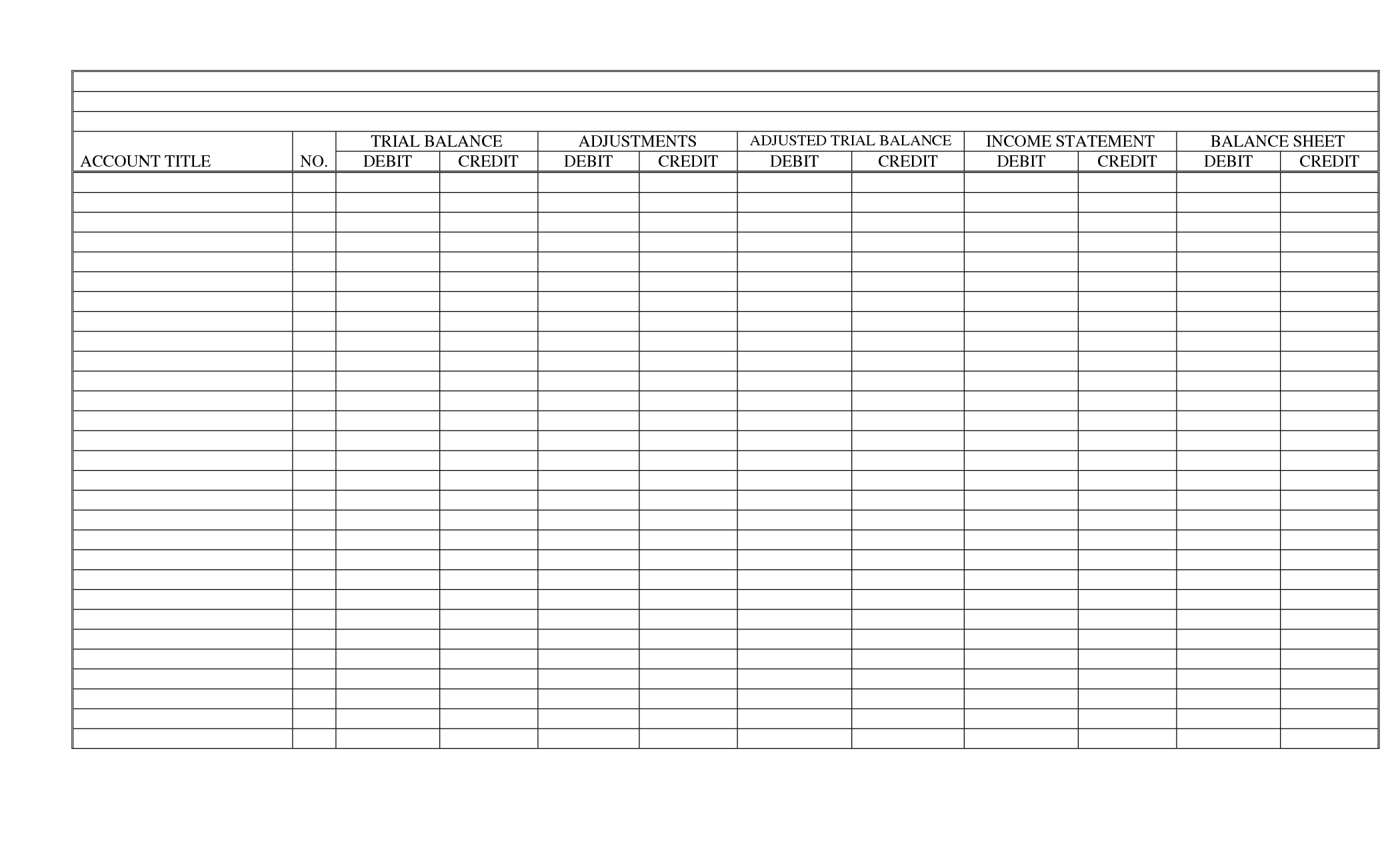 48 Accounting Worksheet Template, 4 Accounting Worksheet Templates