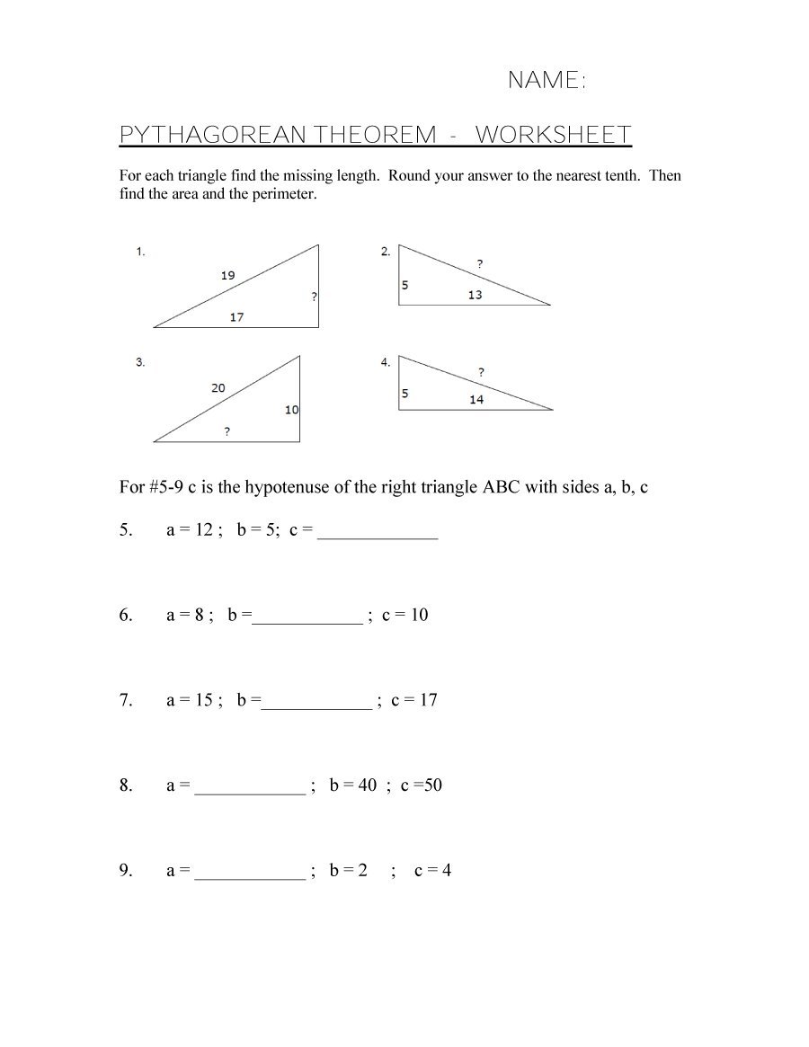 48 Pythagorean Theorem Worksheet With Answers [word + Pdf]