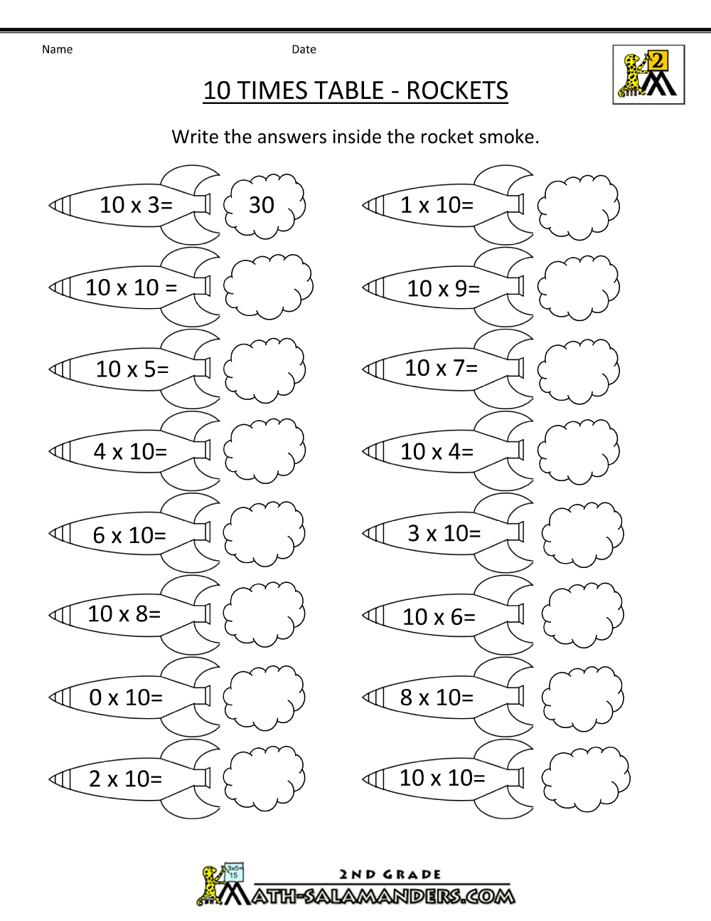 7+ Multiplying By 10 Worksheets