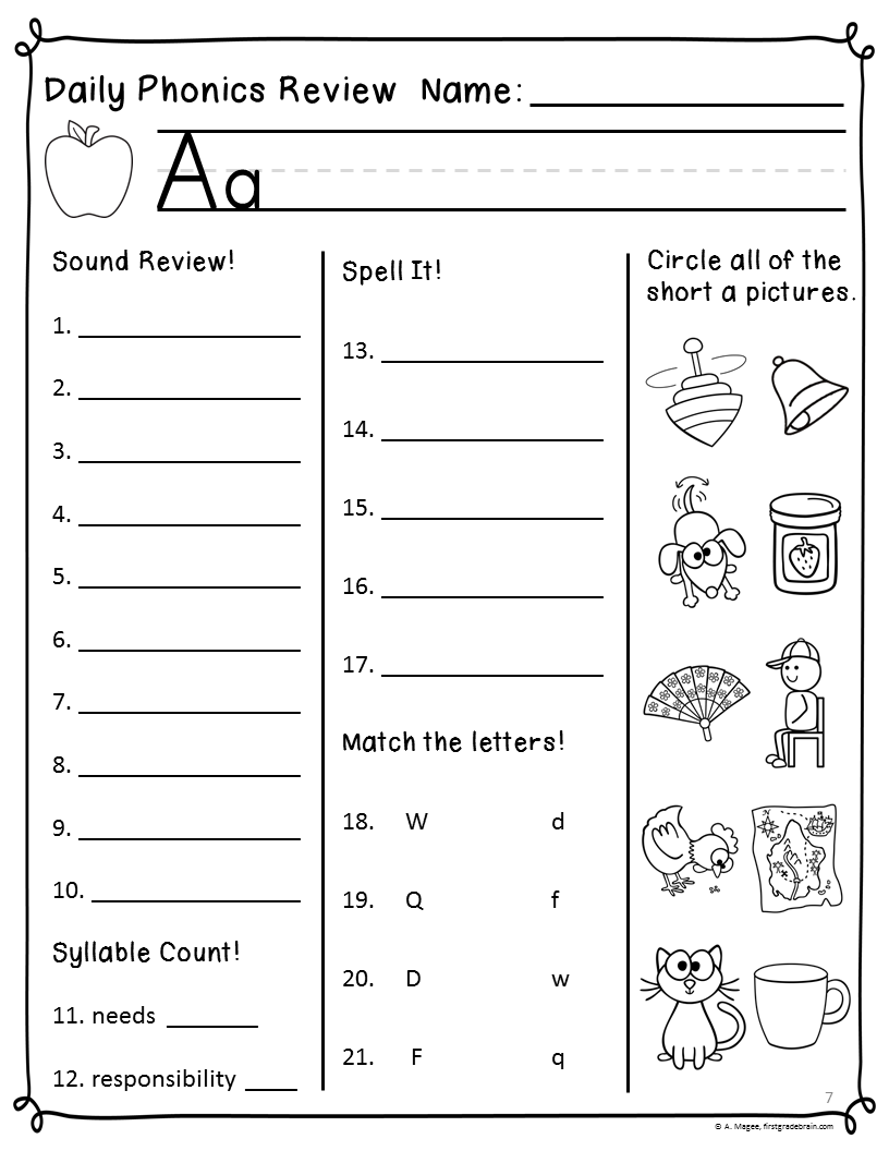 Adorable Free First Grade Phonic Worksheets For Your Free Phonics