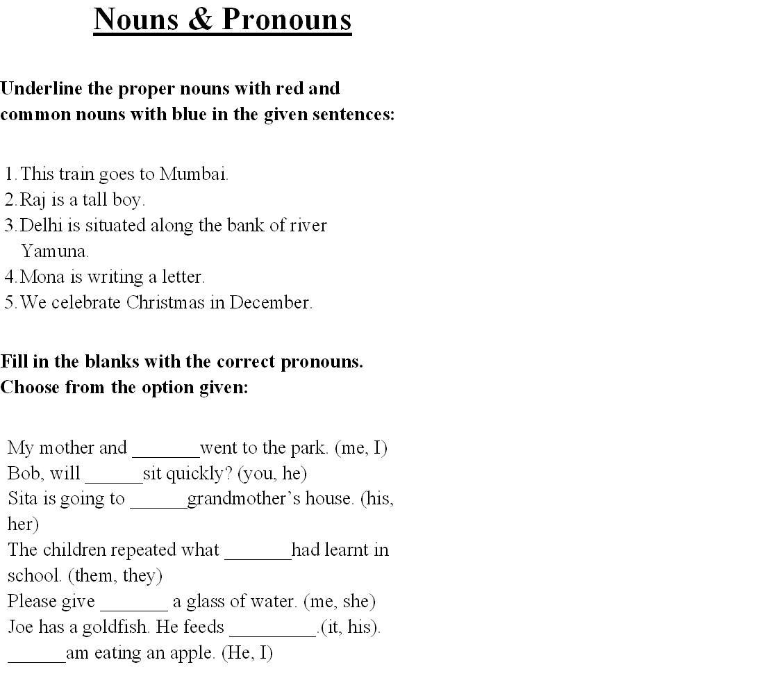 Alluring Free Worksheets For Grade 1 English Grammar For Nouns