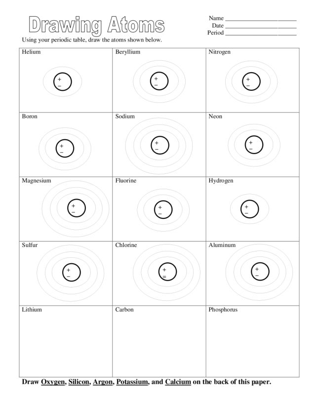 Atomic Structure Drawing Worksheet