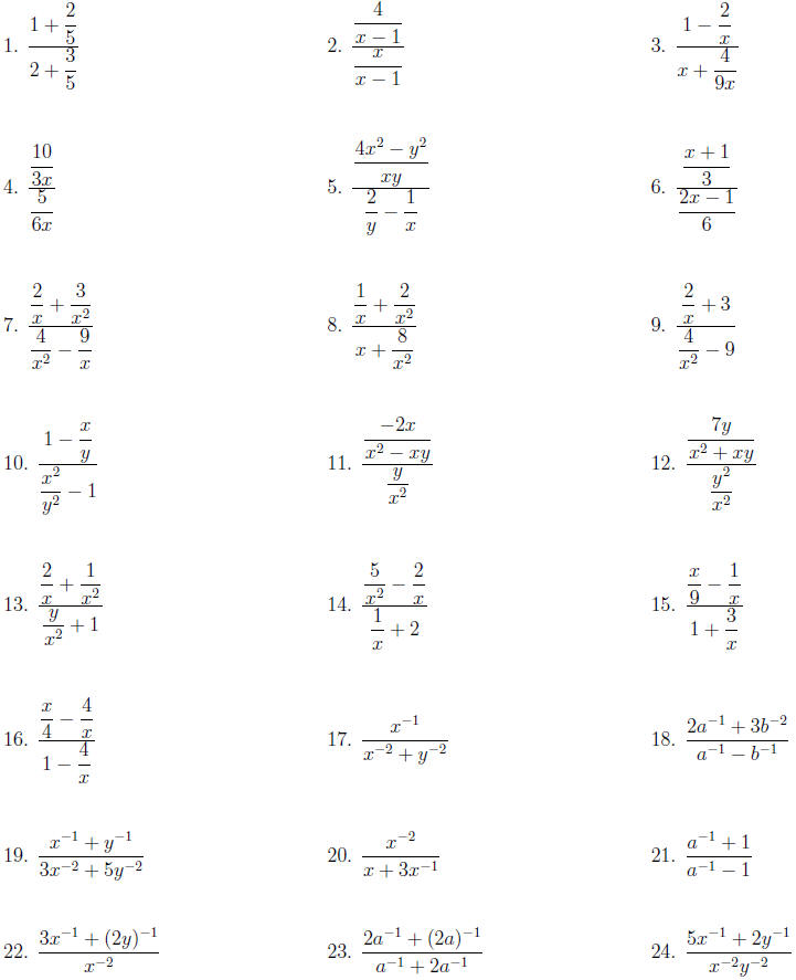 Awesome Collection Of Complex Fractions Worksheet Plex Fractions