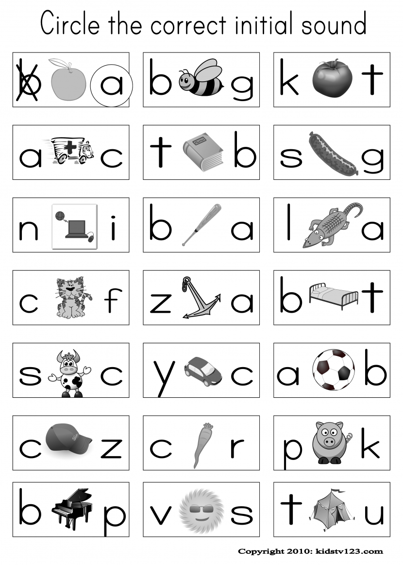 Beginning Sound Worksheets For Kindergarten Letter Koogra Math O