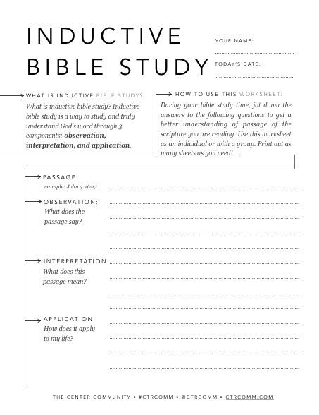 Bible Worksheets For Teens