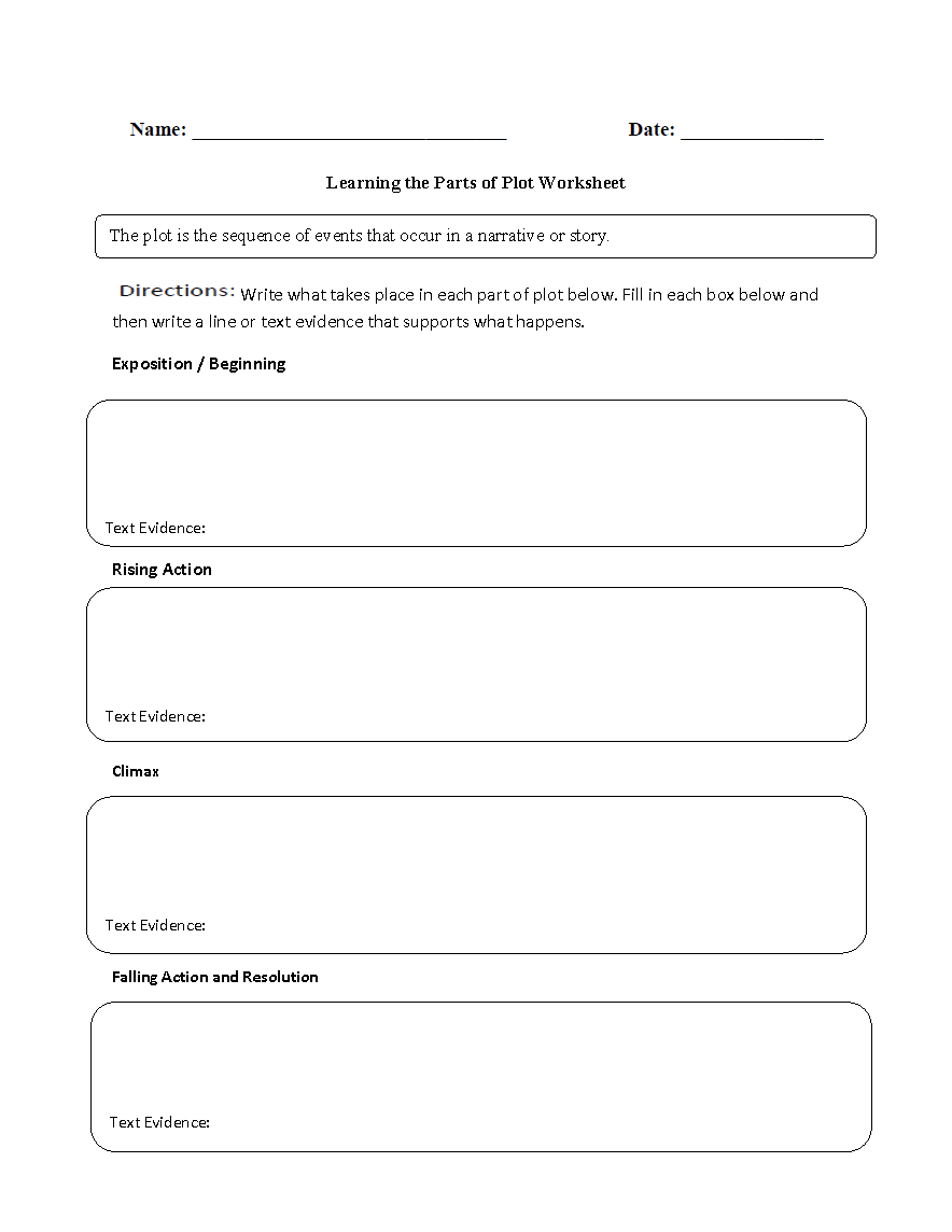 Character Setting And Plot Worksheets The Best Worksheets Image