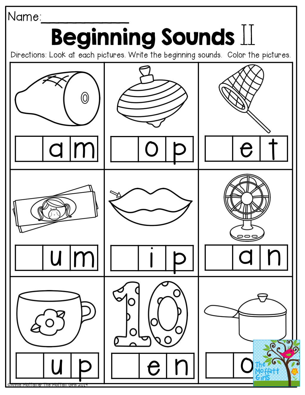 Chic Beginning Sounds Worksheets Also Beginning Sounds Worksheets