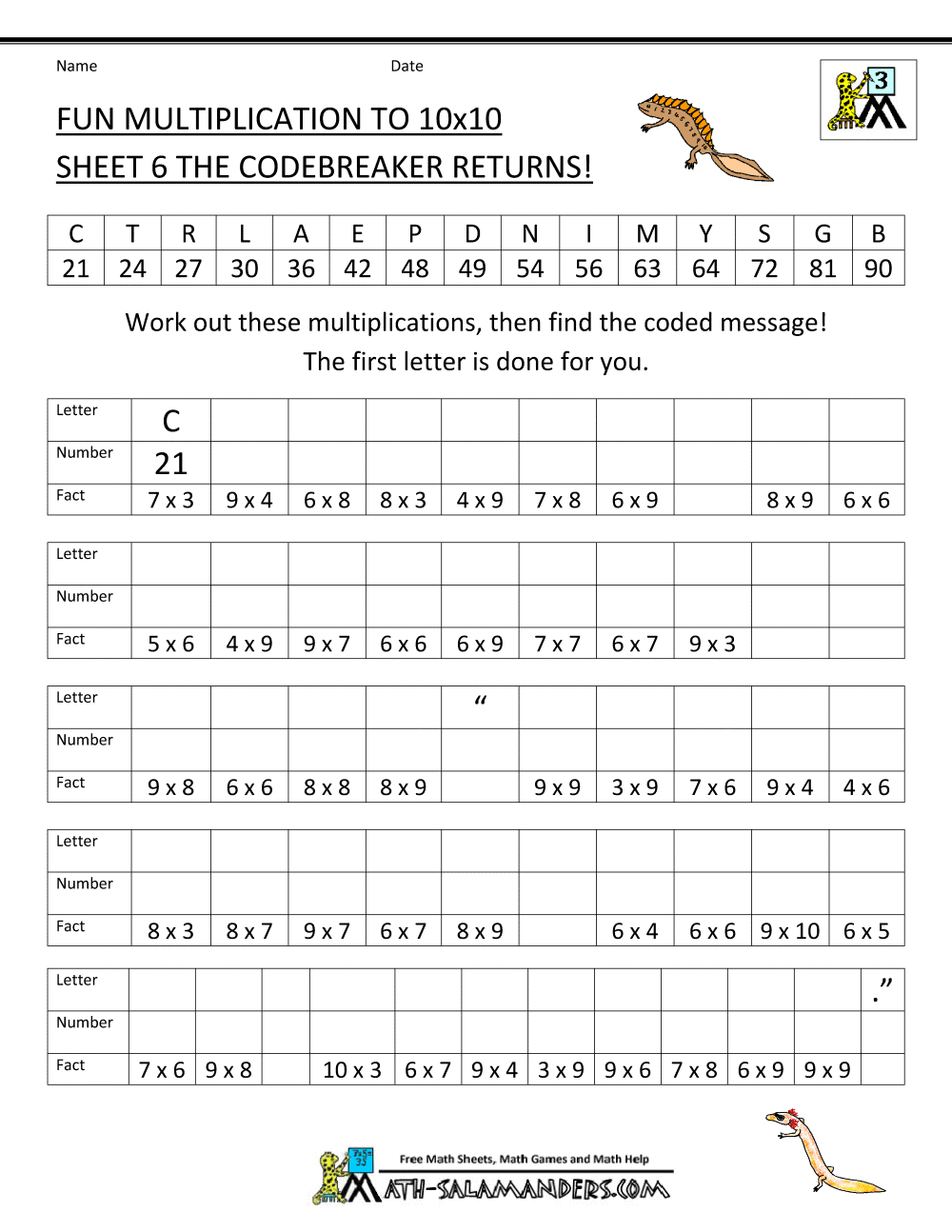 Code Breaking Games Printable