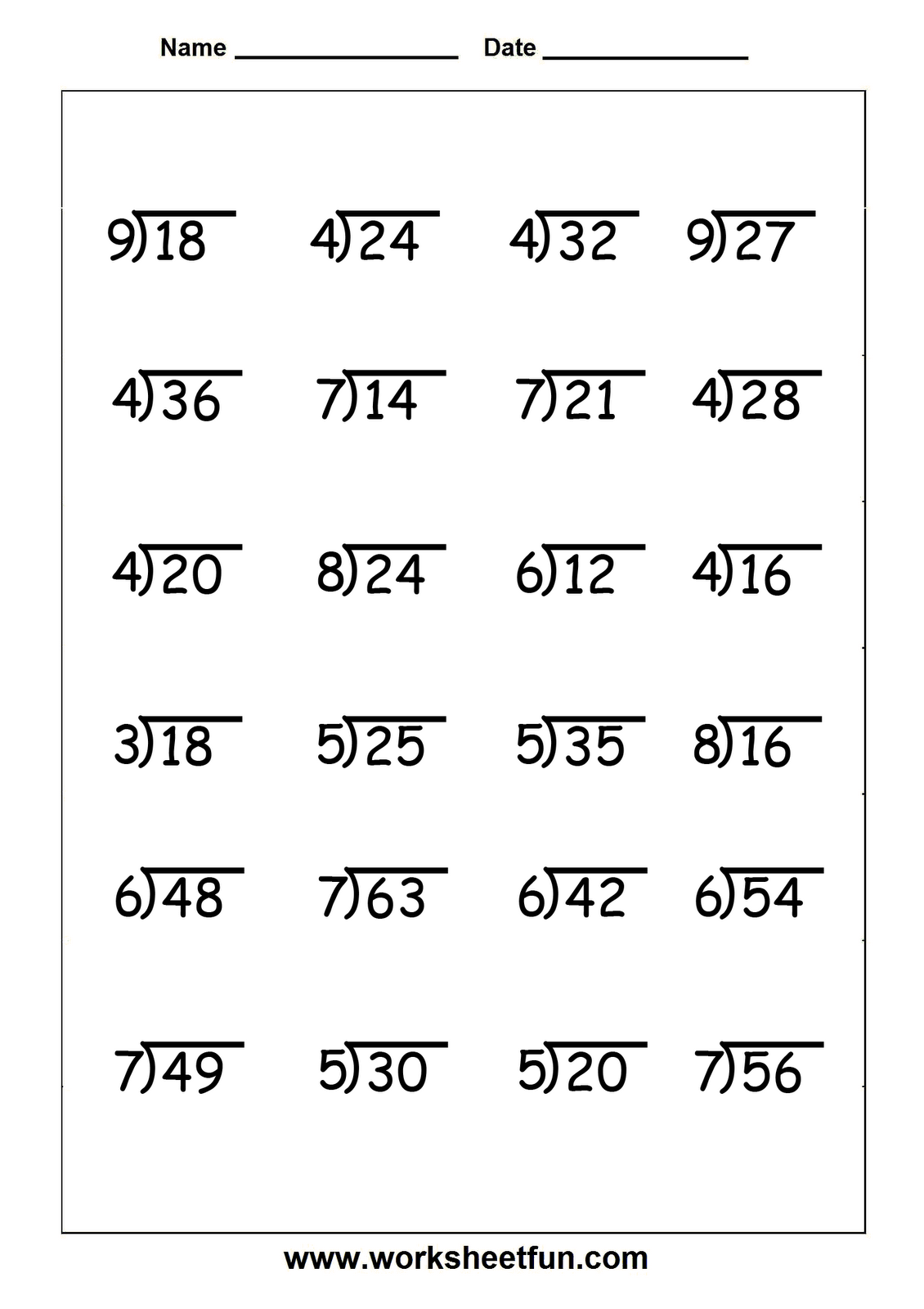 Collection Of Division Worksheets Grade 5 Free