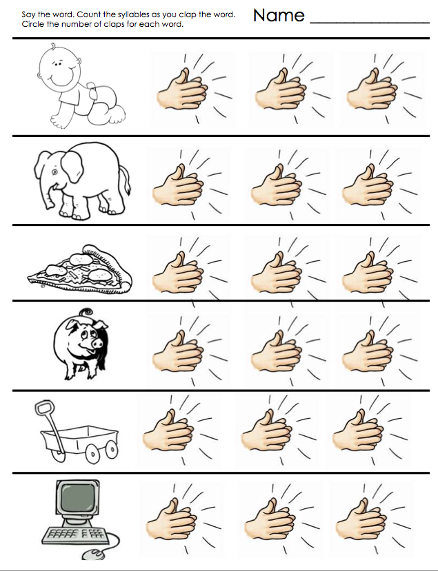 Collection Of Free Printable Syllable Worksheets Kindergarten