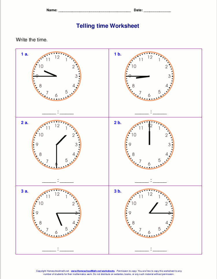 Collection Of Math Time Worksheets For Grade 2