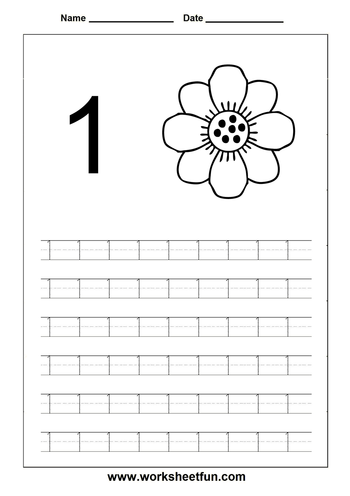 Collection Of Number 1 Worksheets For Pre K