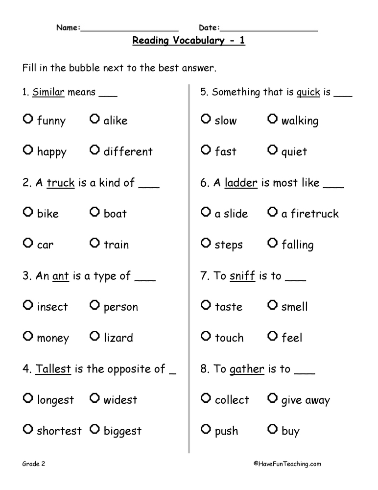 Collection Of Synonym Worksheet For Grade 2