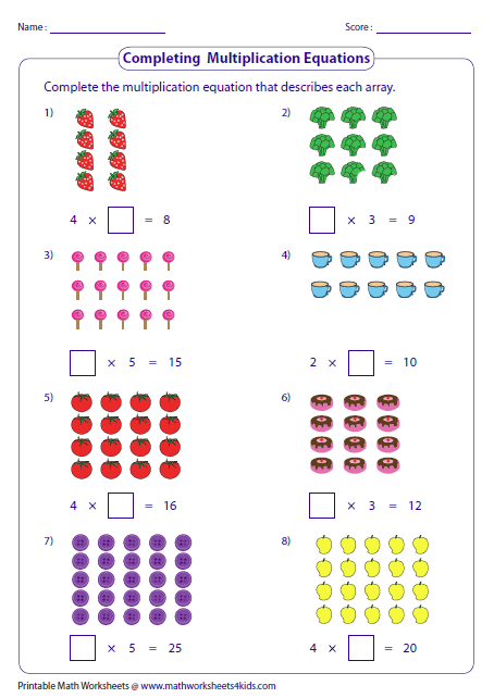 Collection Of Teaching Multiplication Arrays Worksheets