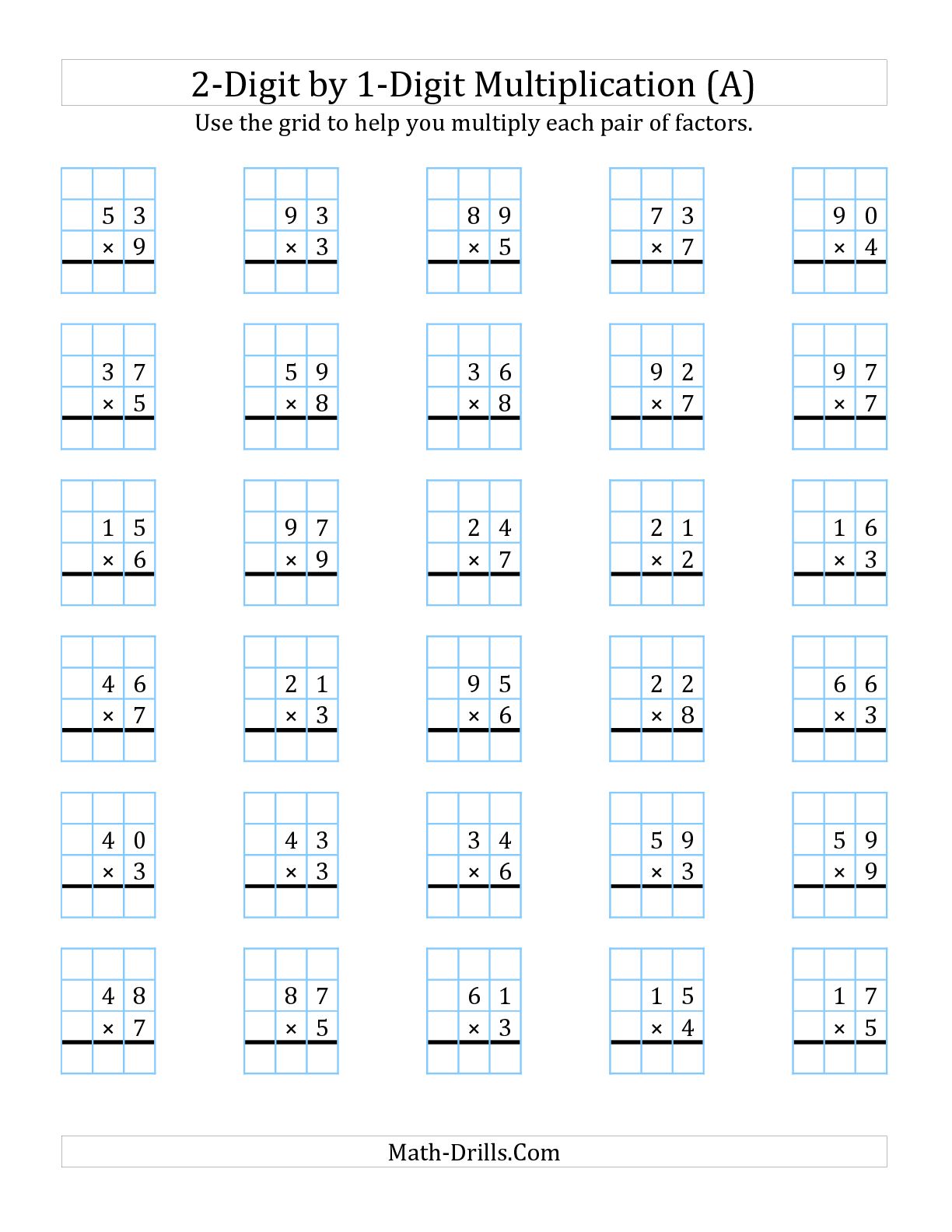 Collection Of Two Digit Multiplication Worksheets Pdf