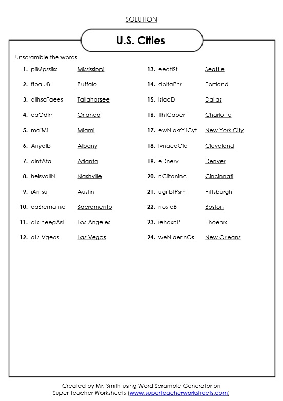 Collection Of Word Scramble Worksheet Generator
