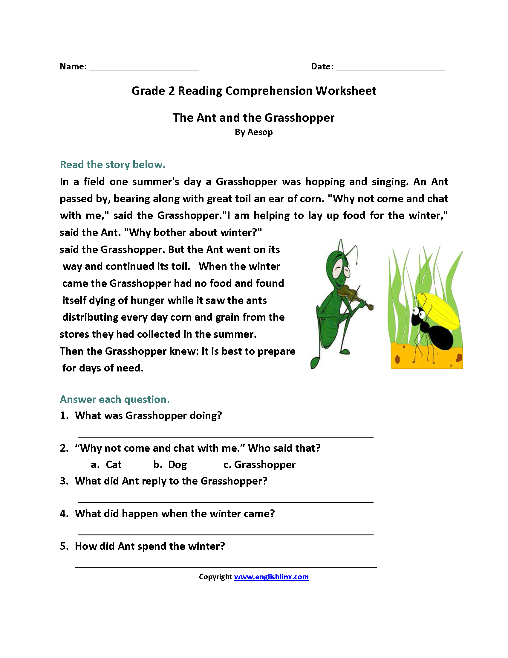 Collection Of Year 5 English Comprehension Worksheets Pdf