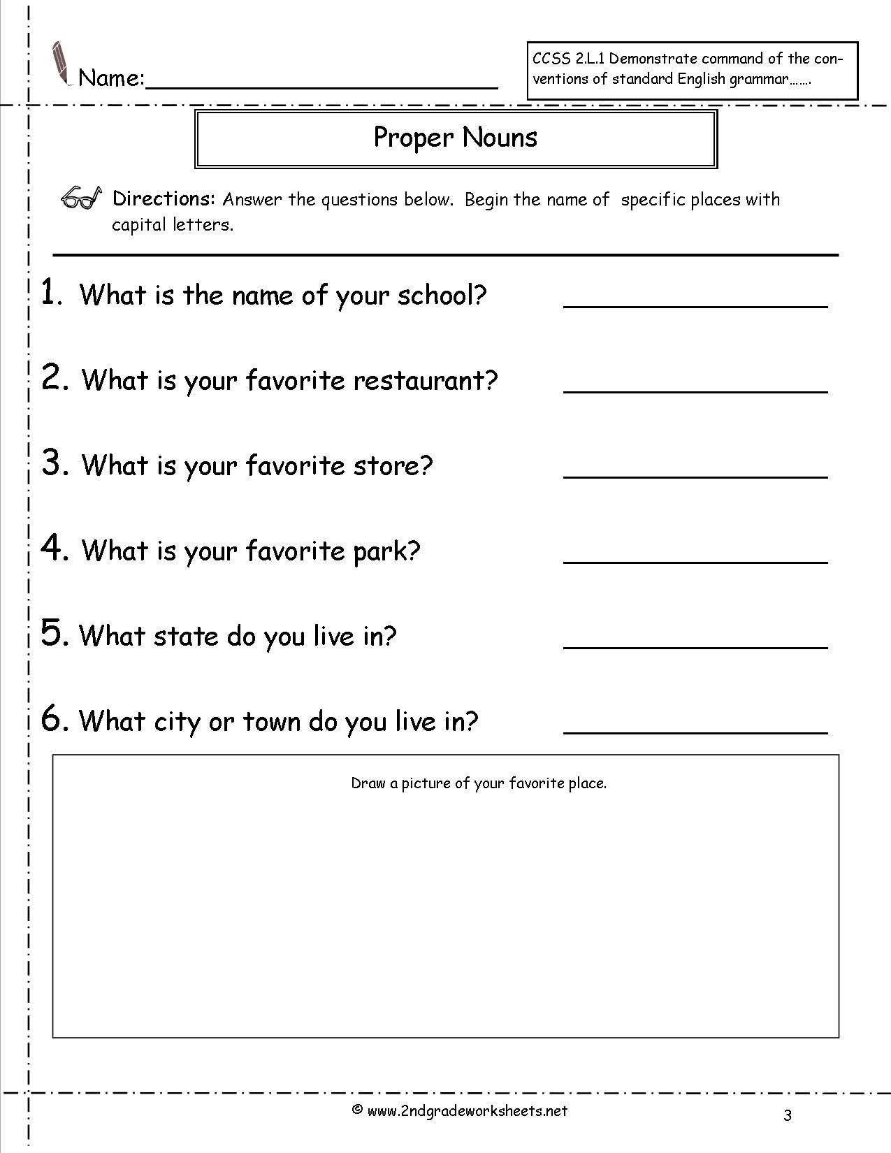Common And Proper Noun Worksheet The Best Worksheets Image