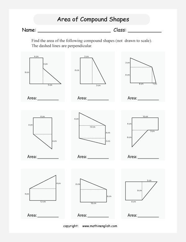 Complex Area Worksheets