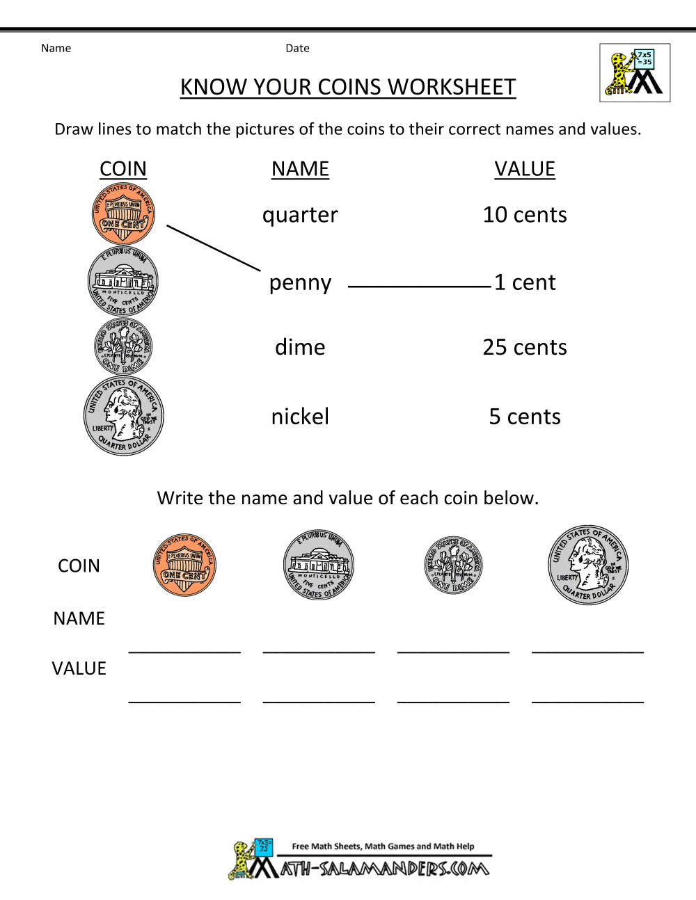 Could Be A Good Preassessment To See What Kids Know About Coins