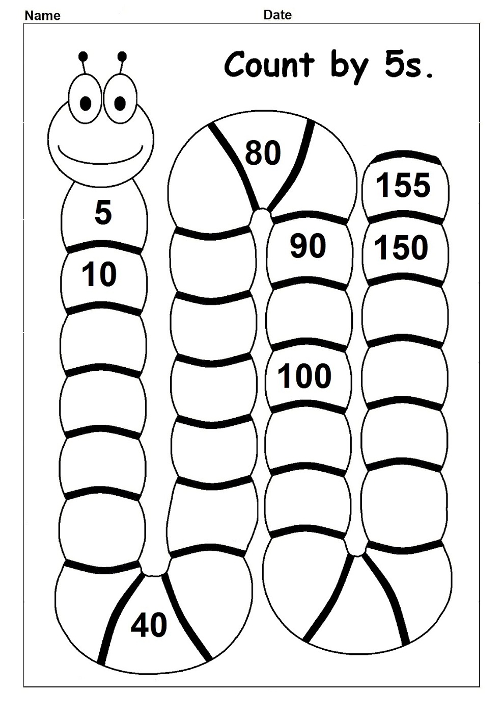 Counting By 5s Worksheets Skip To Free And 10s First Grade Math