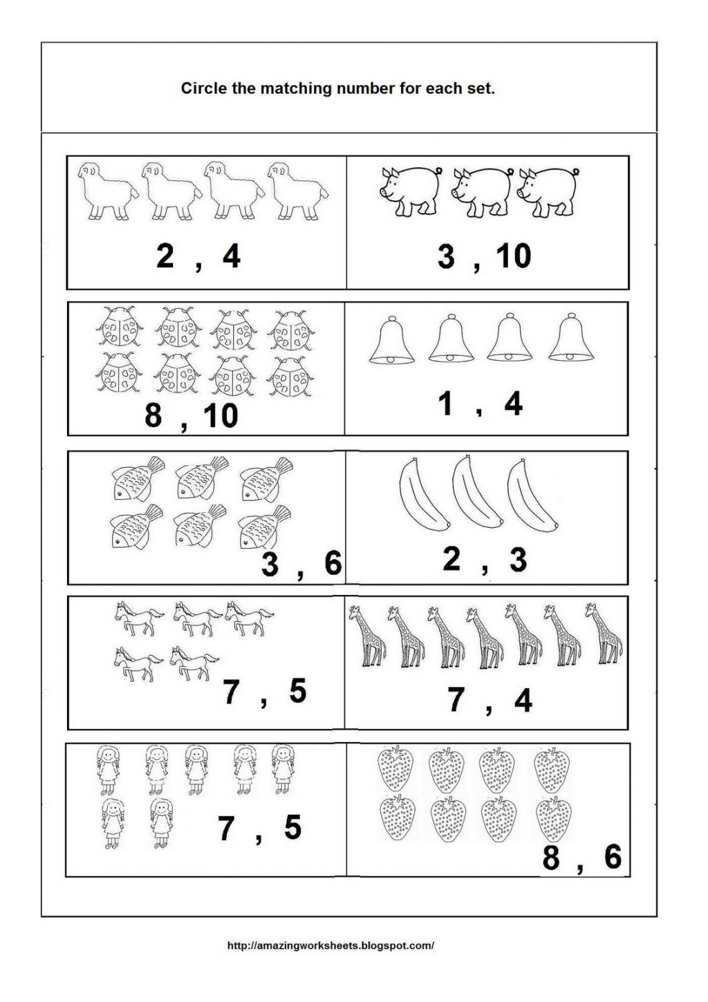 Counting Worksheets For Preschool Learning Numbers Kindergarten