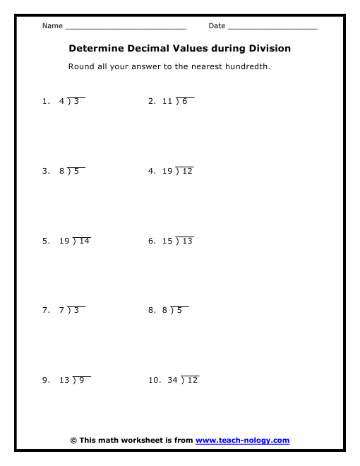Decimal Division Worksheets 7th Grade The Best Worksheets Image