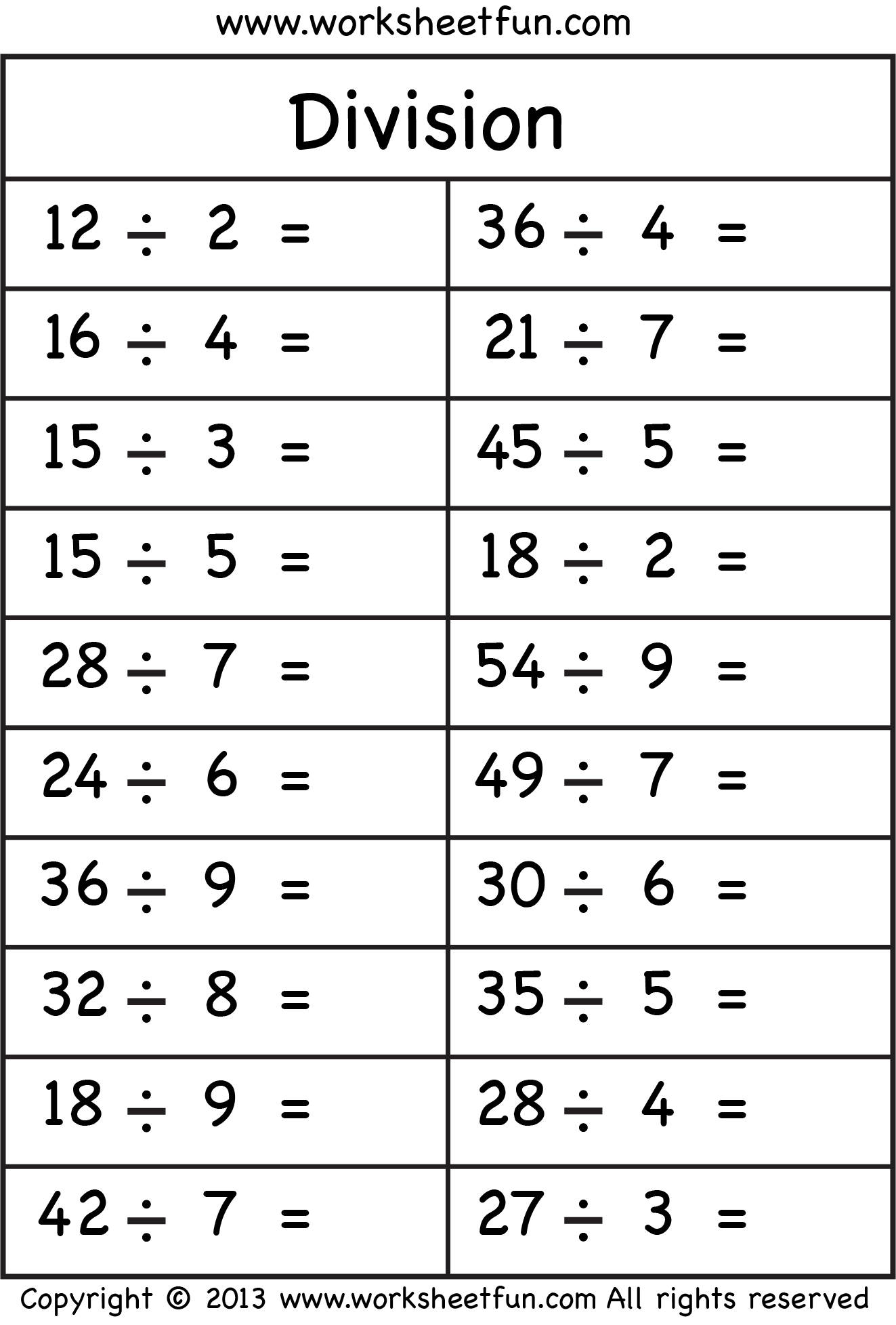 Division Readiness Worksheets For Grade 2 200600