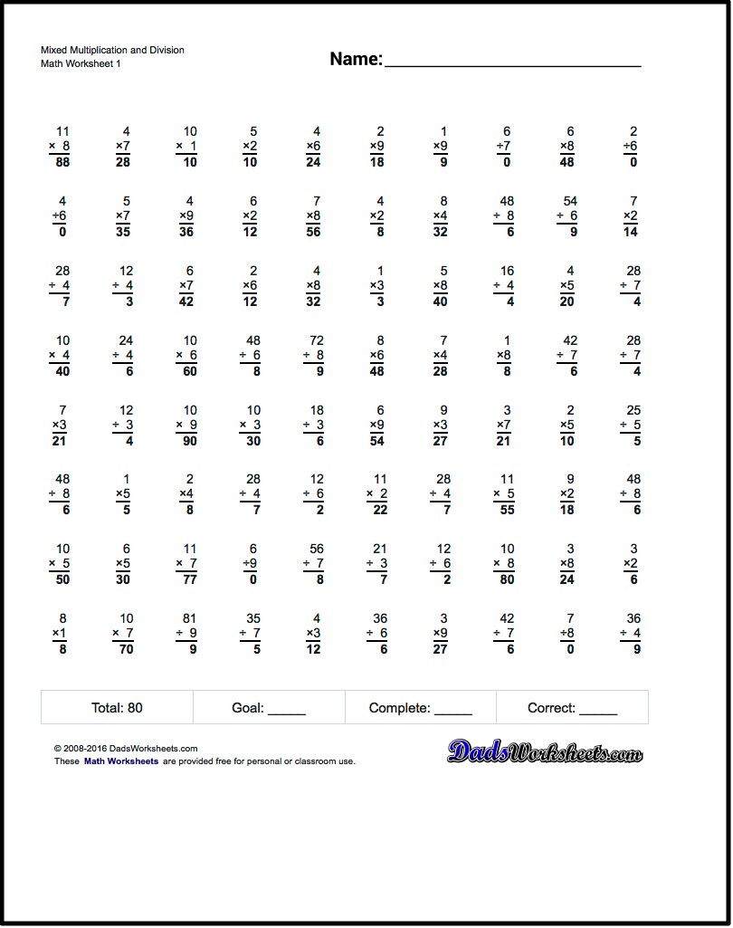 Divisions  Divisions Multiplication And Division Worksheet