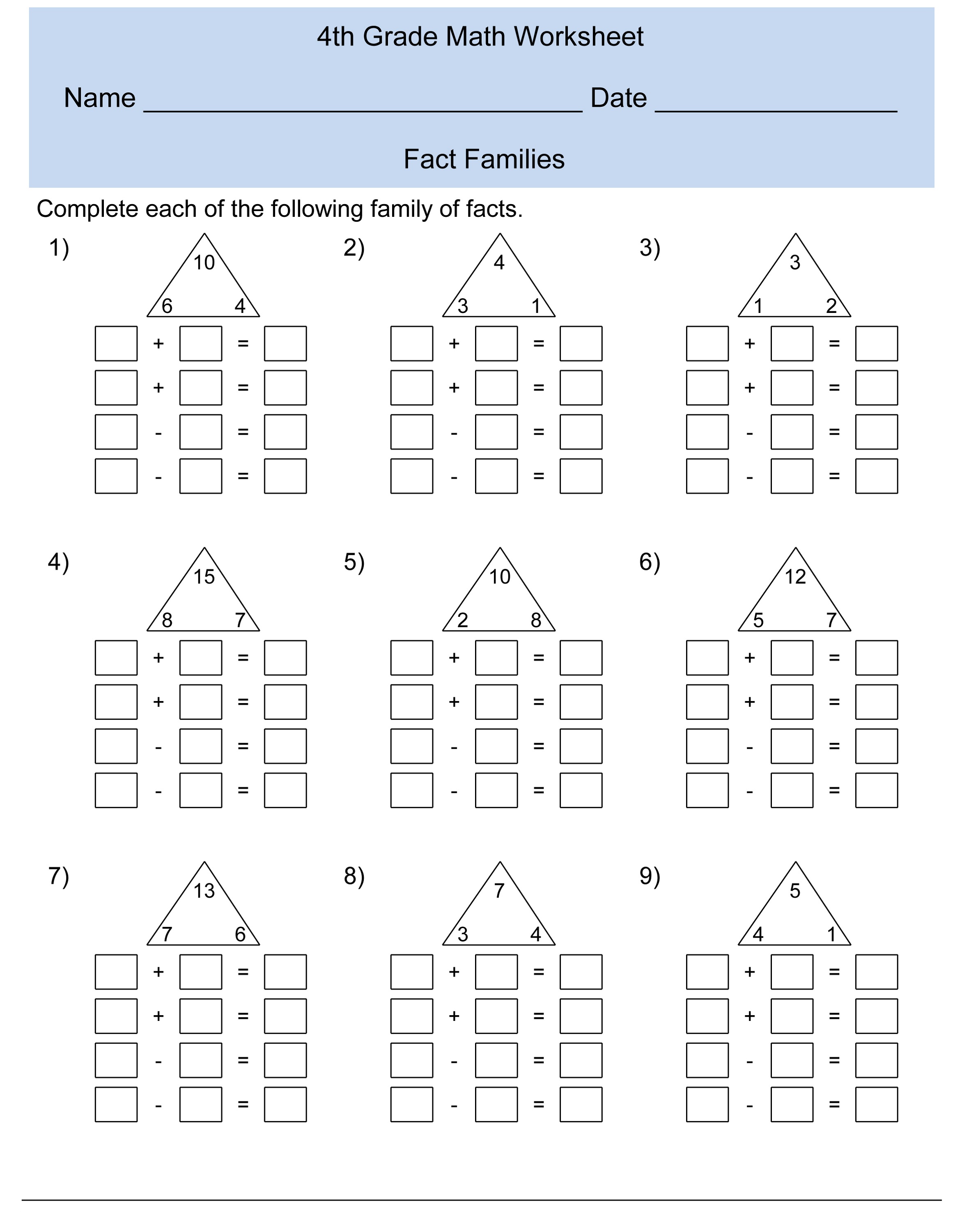 Divisions  Divisions Multiplication Facts Worksheets Understanding