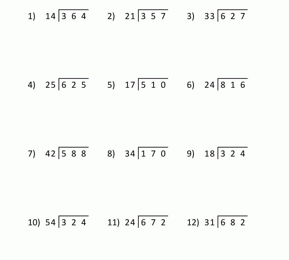 Divisions  Longsion Worksheets Grade Long Division Worksheets For