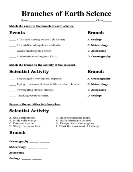 Earth Science Worksheet Answers The Best Worksheets Image
