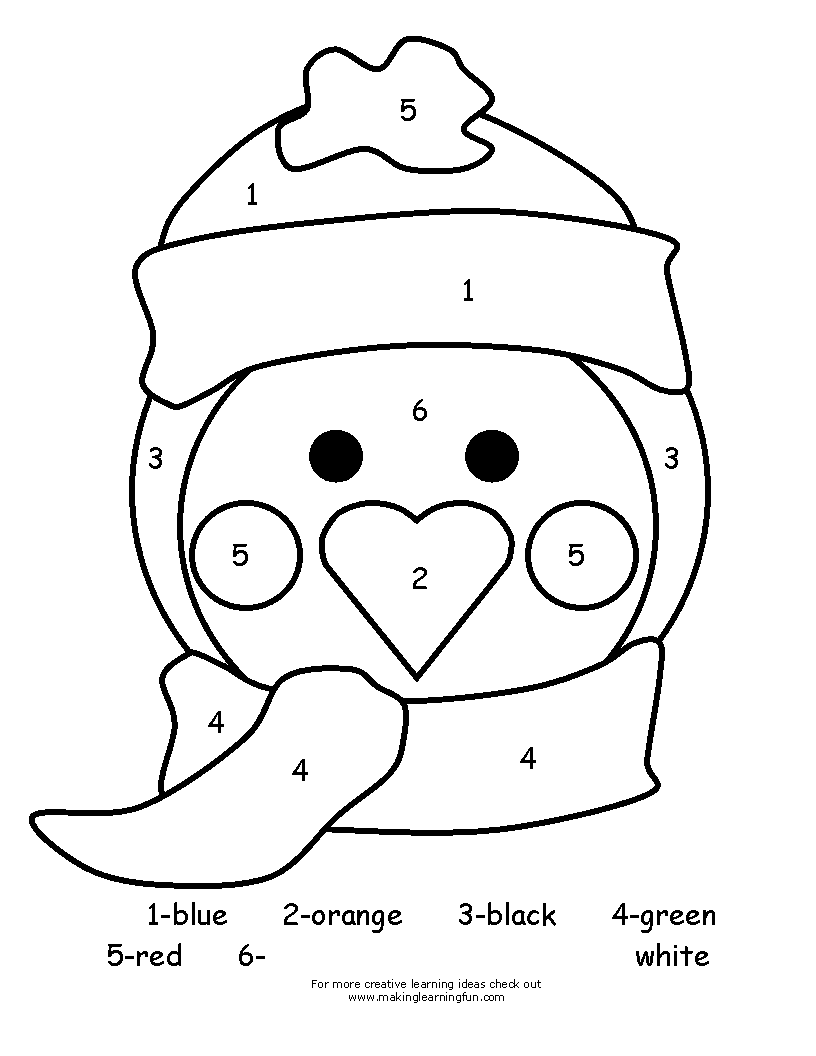 Edge Winter Color By Number Worksheets 12107  12954