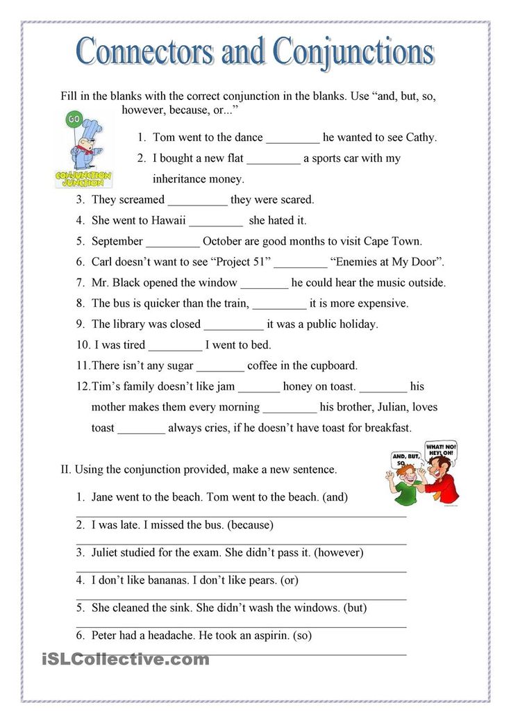 English Worksheet Because