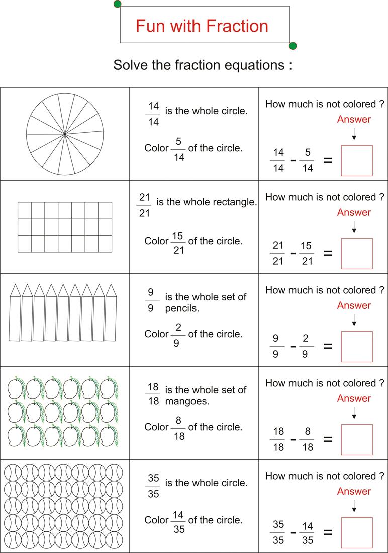 Excel  Fun Worksheets For 4th Grade  Famous Fun Fraction