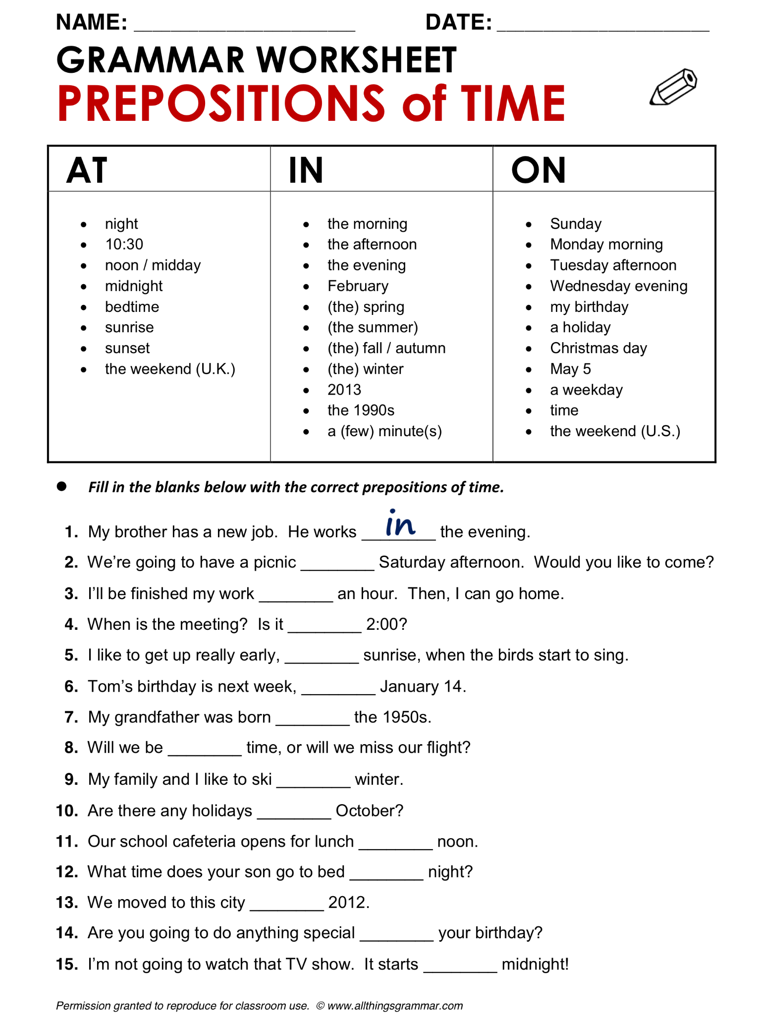 Excel  Grammar Worksheets For Grade 5  File Th Grade English