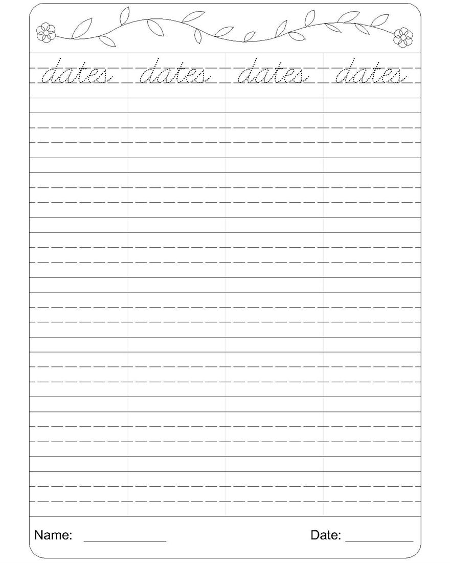 Excel  Handwriting Worksheets Year 4  Cursive Writing Worksheet
