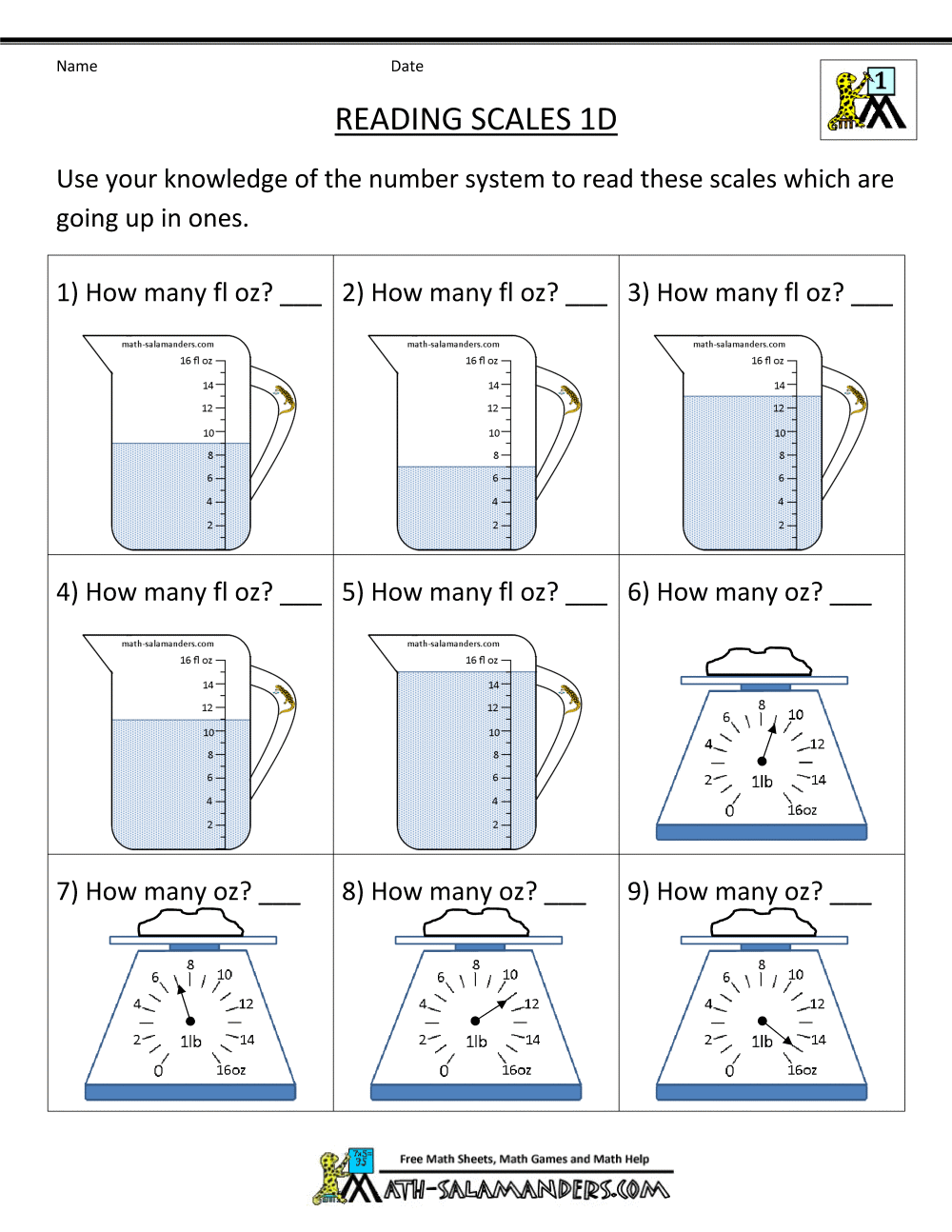 First Grade Measurement Worksheets