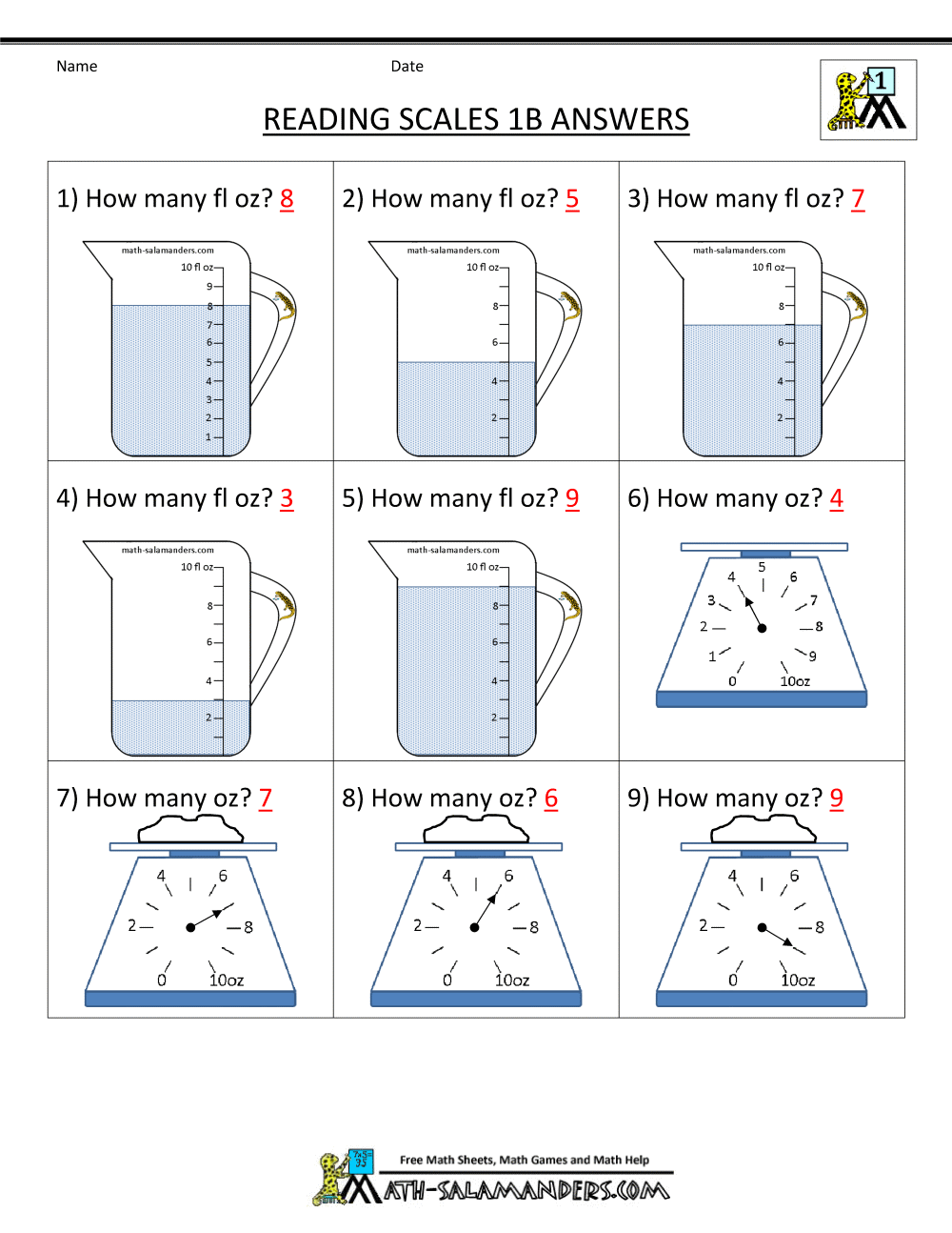 First Grade Measurement Worksheets