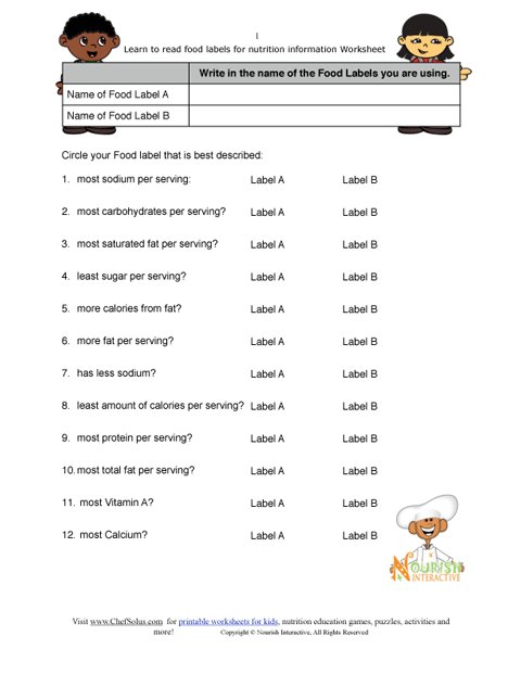 Food Label Worksheet The Best Worksheets Image Collection
