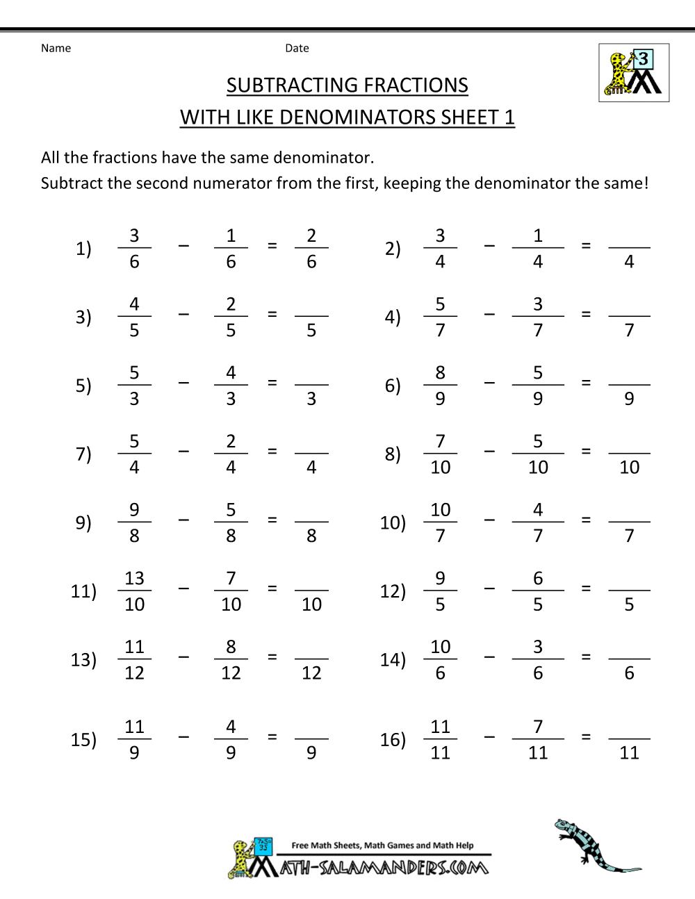 Fractions  Maths Fractions Worksheet Fraction Math Worksheets
