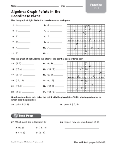 Free Printable Coordinate Graphing Worksheets The Best Worksheets