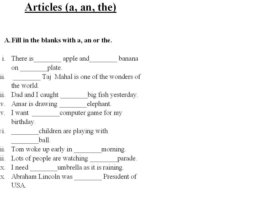 Free Worksheets For Grade 6 English Grammar