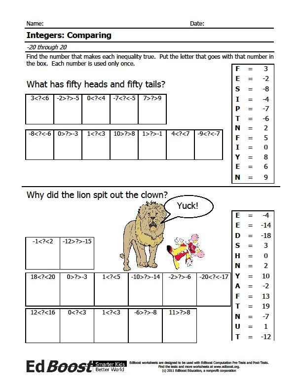 Fun Adding Integers Worksheet 24507