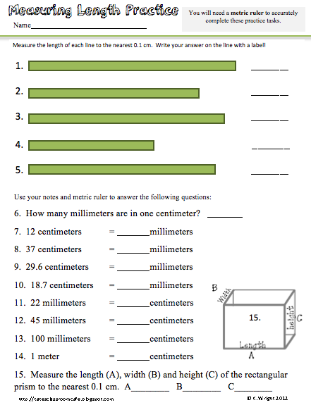 Fun Metric Worksheets From Nancy B