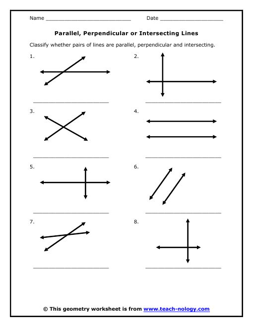 Geometry Parallel Lines Worksheet The Best Worksheets Image